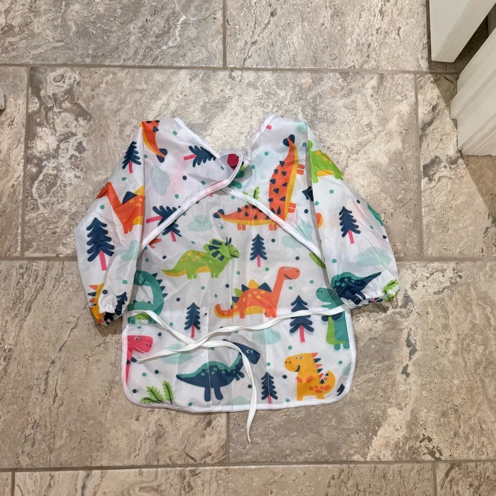 Size Small artist painting apron Colorful Dinosaur
